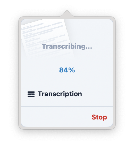Transcription Progress